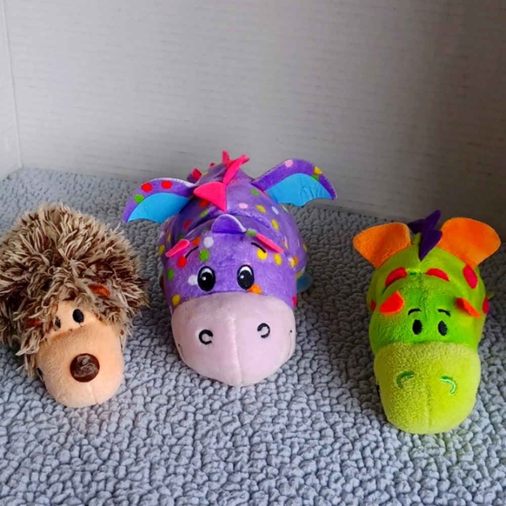 Lot of 3 Flip- A- Zoo Plush Pets